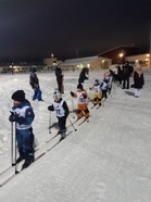 P6 sarjan pojat odottelemassa lähtövuoroaan. Edestä Oliver Pulli, Otto Koivumäki, Eetu Heinola, Topi Hokkanen